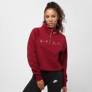 Nike Sportswear Shine 1/4 Zip Metallic Logo Pullover